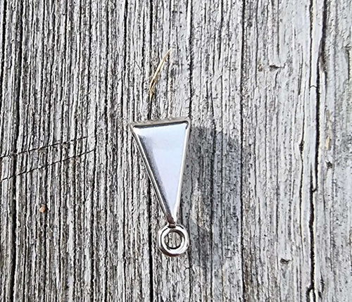 Berlockhållare Silverpläterad - Triangel större modell 12x7mm 1 styck Grekisk Metall