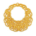 Hänge 24k guldpläterad - Filigree Stor rund 49mm 1 styck Grekisk Metall