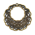 Hänge Bronsfärgad - Filigree Stor rund 49mm 1 styck Grekisk Metall