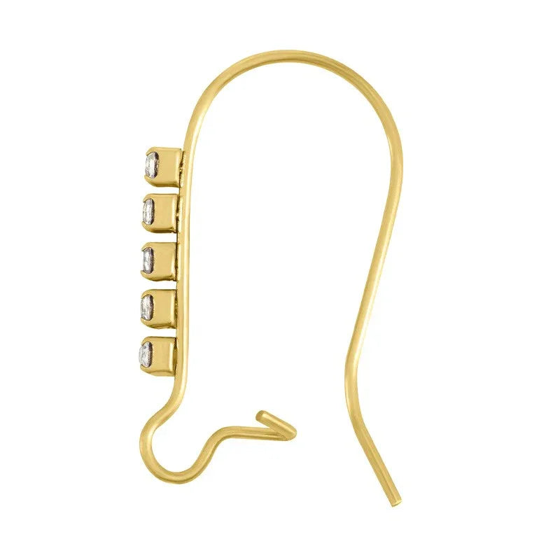 Örkrok Brisyr Rostfritt Stål - 18k Guldpläterad Mellan med Strass, 2-pack Grekisk Metall