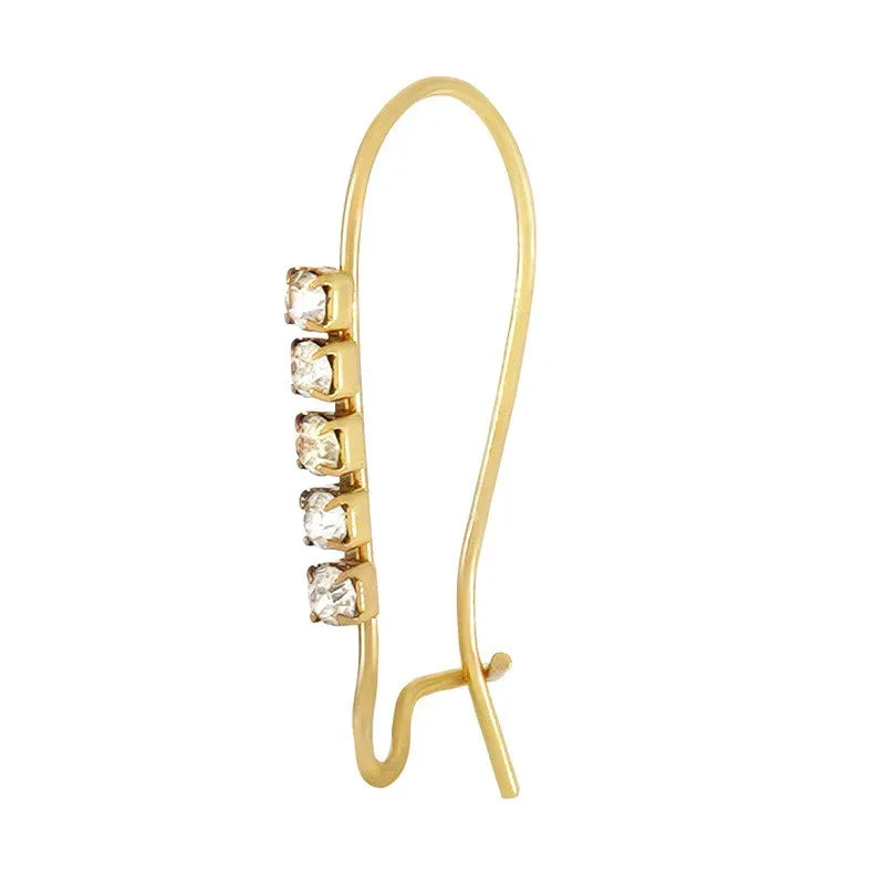 Örkrok Brisyr Rostfritt Stål - 18k Guldpläterad Mellan med Strass, 2-pack Grekisk Metall