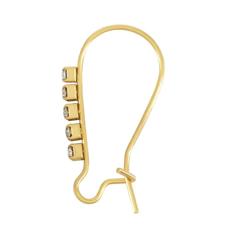 Örkrok Brisyr Rostfritt Stål - 18k Guldpläterad Mellan med Strass, 2-pack Grekisk Metall