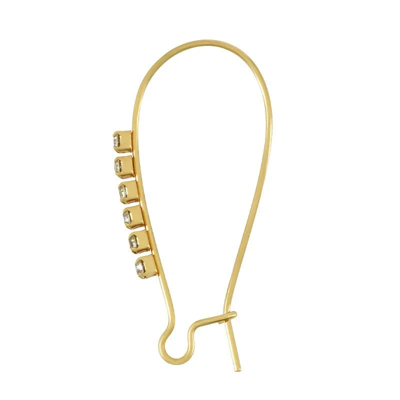 Örkrok brisyr Rostfrittstål - 18k guldpläterad Stor med strass, 2-pack Grekisk Metall