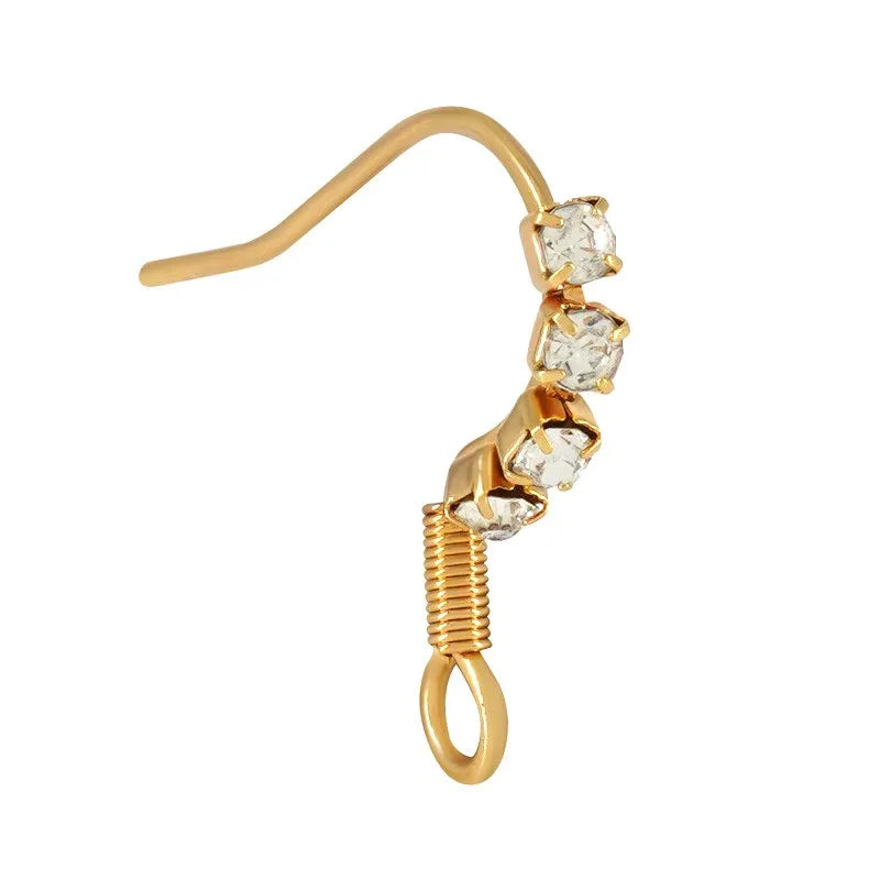Örkrok Rostfritt Stål - 18k Guldpläterad Med Strass, 2-Pack Grekisk Metall