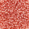 Miyuki Seed Beads - Silverlined Dyed Alabaster Salmon 11/0, 10 Gram Miyuki