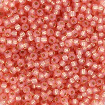 Miyuki Seed Beads - Silverlined Dyed Alabaster Salmon 11/0, 10 Gram Miyuki