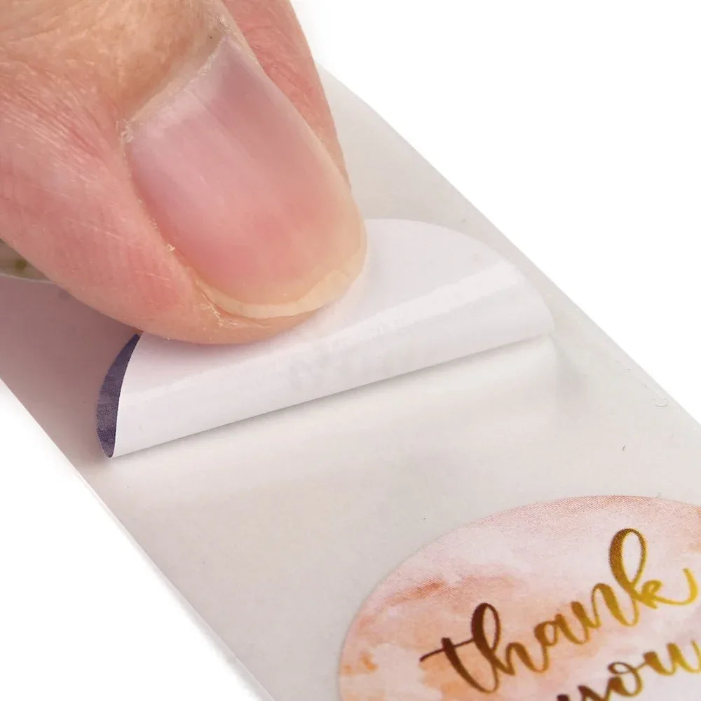 Klistermärken - Rund Thank you Mix Ljus Pastell 1 Rulle Hilmas Pyssel