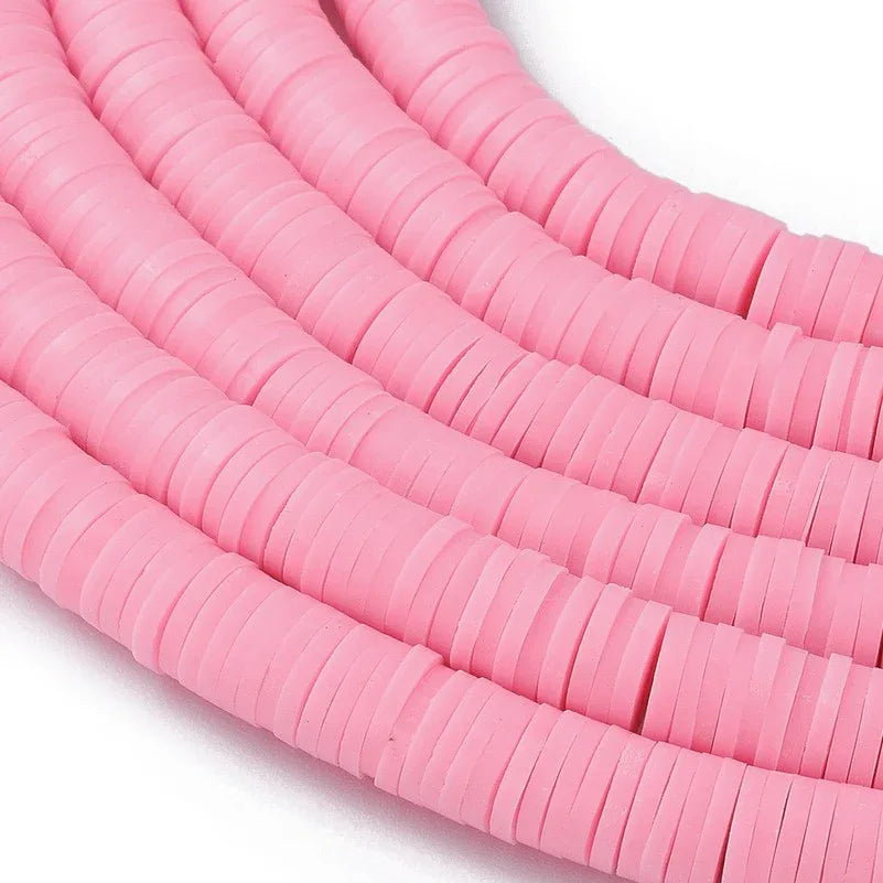 Heishi pärlor - Flamingo 3mm 1 sträng Hilmas Pyssel