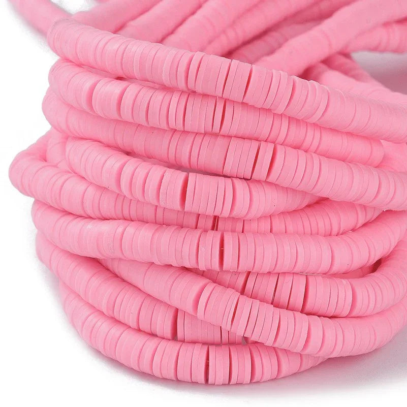 Heishi pärlor - Flamingo 3mm 1 sträng Hilmas Pyssel