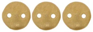 CzechMates Two Hole Lentils - Matt Metallic Flax 6mm, 50-pack CzechMates