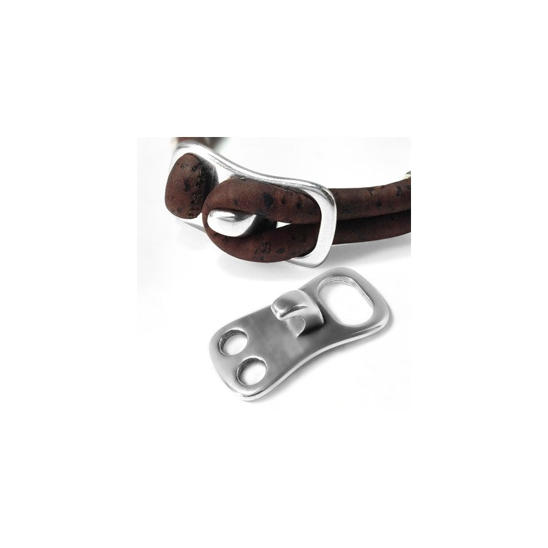 Lås silverfärgat - Haklås för runda band 17x34mm 1 syck Grekisk Metall