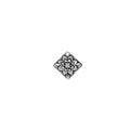 Berlock silverfärgad - Romb med blomma 22mm 1 styck Grekisk Metall