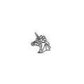 Berlock Silverpläterad - Enhörnings- huvud Origami 20x29mm 1 styck Grekisk Metall