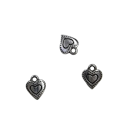 Berlock Silverpläterad - Mindre hjärta med ram 7mm 5-pack Grekisk Metall