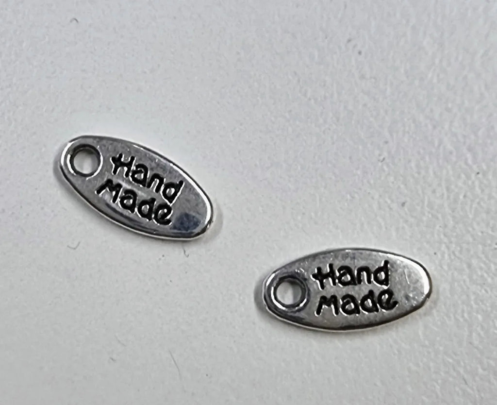 Berlock Silverpläterad - Liten oval hand made 5x11mm 4-pack Grekisk Metall