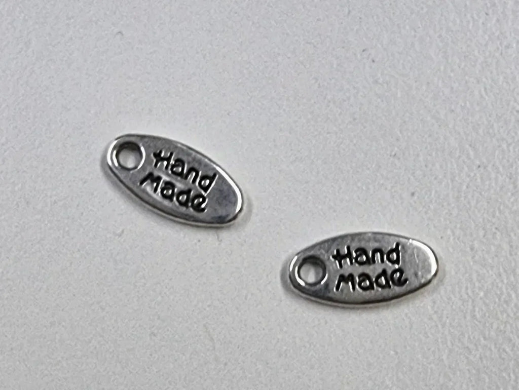 Berlock Silverpläterad - Liten oval hand made 5x11mm 4-pack Grekisk Metall