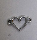 Connector Silverpläterad - Mindre hjärta 9mm, 1 styck Grekisk Metall