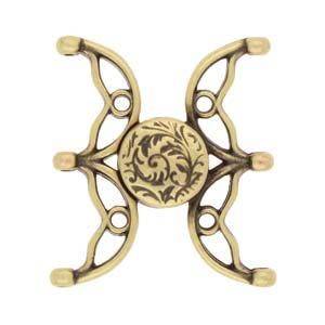 Cymbal Element - Volakas III Antique Brass Plated Lås 1 Styck Beadsmith