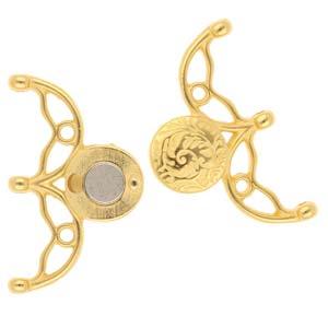 Cymbal Element - Volakas III 24K gold plated lås 1 styck Beadsmith