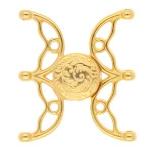 Cymbal Element - Volakas III 24K gold plated lås 1 styck Beadsmith
