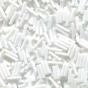 Miyuki Slender Bugle - Opaque White 1,3x6 mm, 5 gram Miyuki