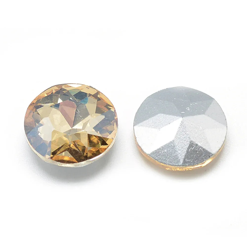 Kinesisk strass - Round stone Pale Goldenrod 8mm 1 styck Hilmas Pyssel