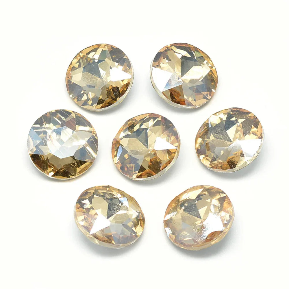 Kinesisk strass - Round stone Pale Goldenrod 8mm 1 styck Hilmas Pyssel