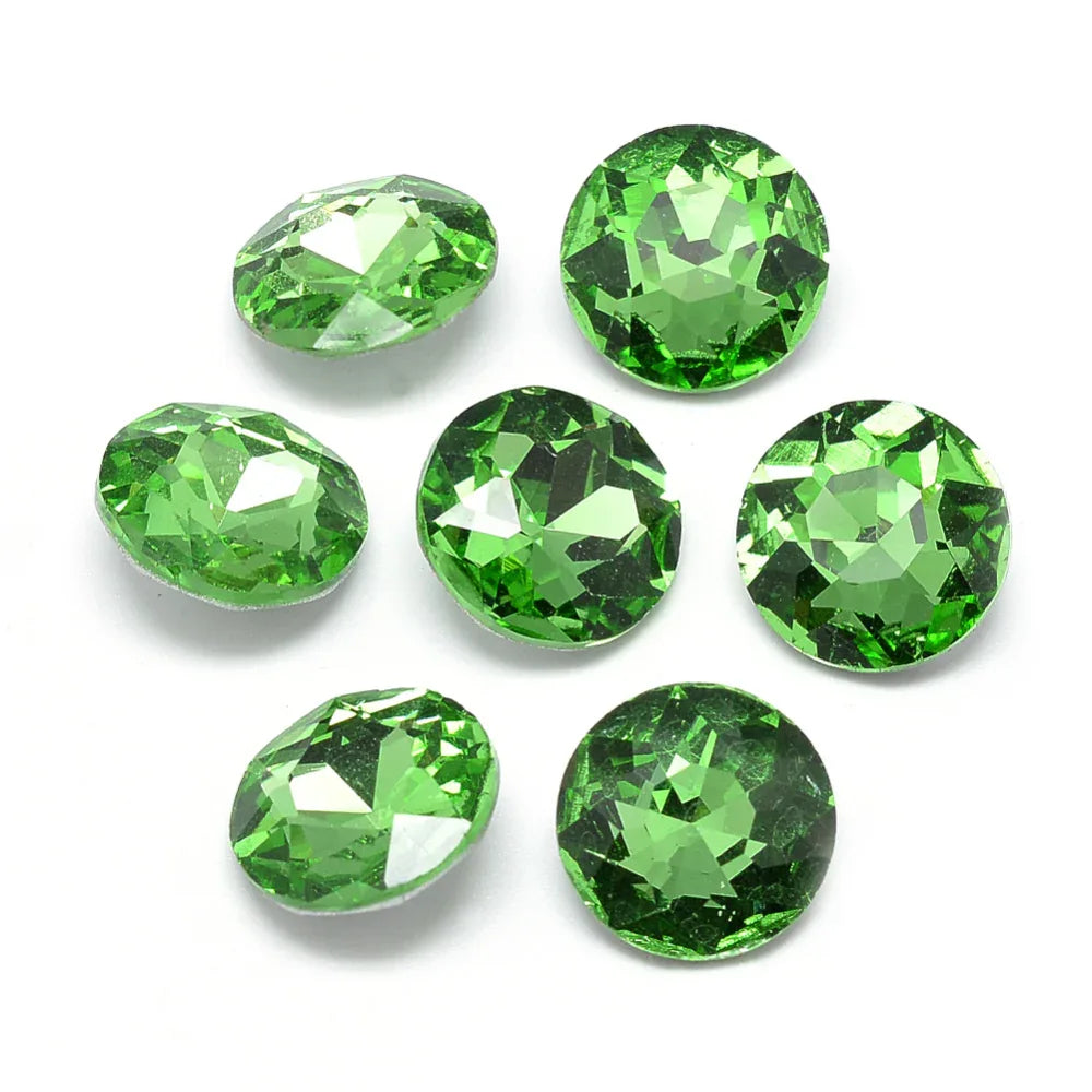 Kinesisk strass - Round stone Light Green 8mm 1 styck Hilmas Pyssel