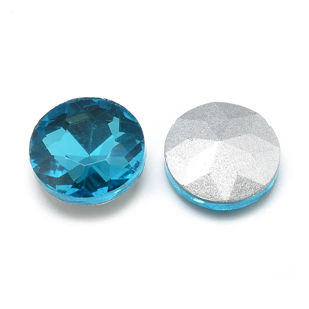 Kinesisk strass - Round stone Deep Sky Blue 8mm 1 styck Hilmas Pyssel