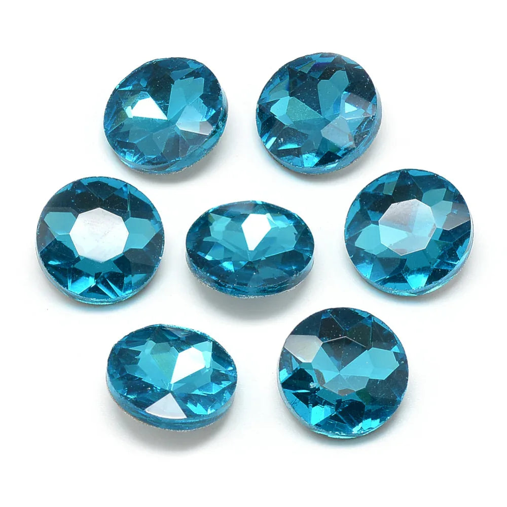 Kinesisk strass - Round stone Deep Sky Blue 8mm 1 styck Hilmas Pyssel