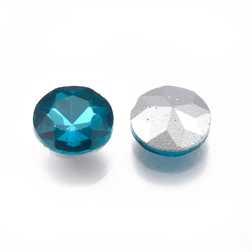 Kinesisk strass - Round Stone Teal 8mm 1 styck Hilmas Pyssel