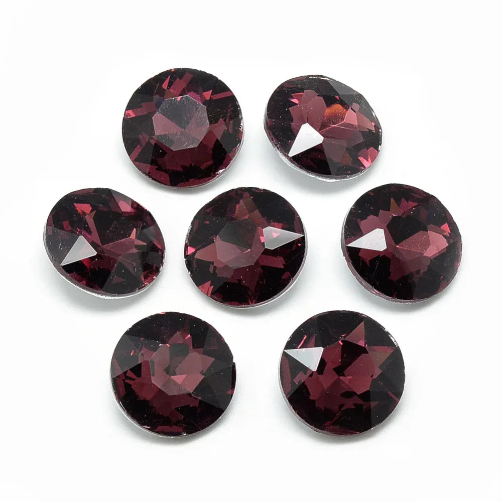 Kinesisk strass - Round stone Burgundy 8mm 1 styck Hilmas Pyssel