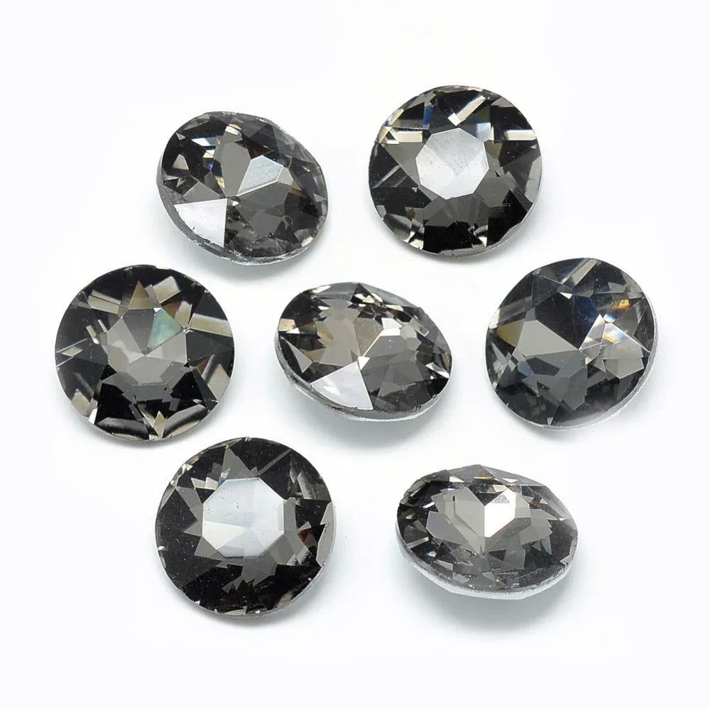 Kinesisk strass - Round stone Grey 8mm 1 styck Hilmas Pyssel