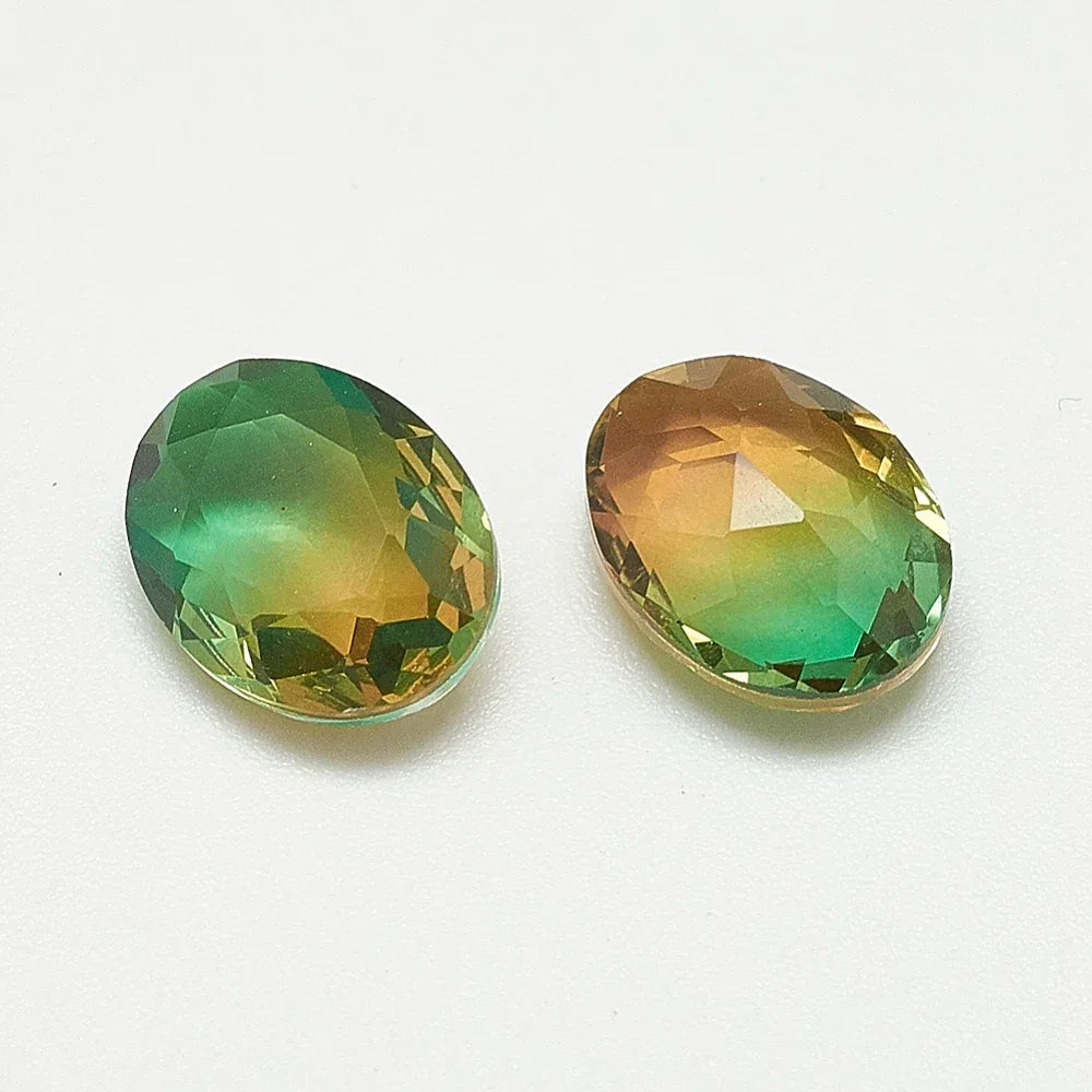 Kinesisk Strass - Oval Light Topaz/Green 8x10mm 1 styck Hilmas Pyssel