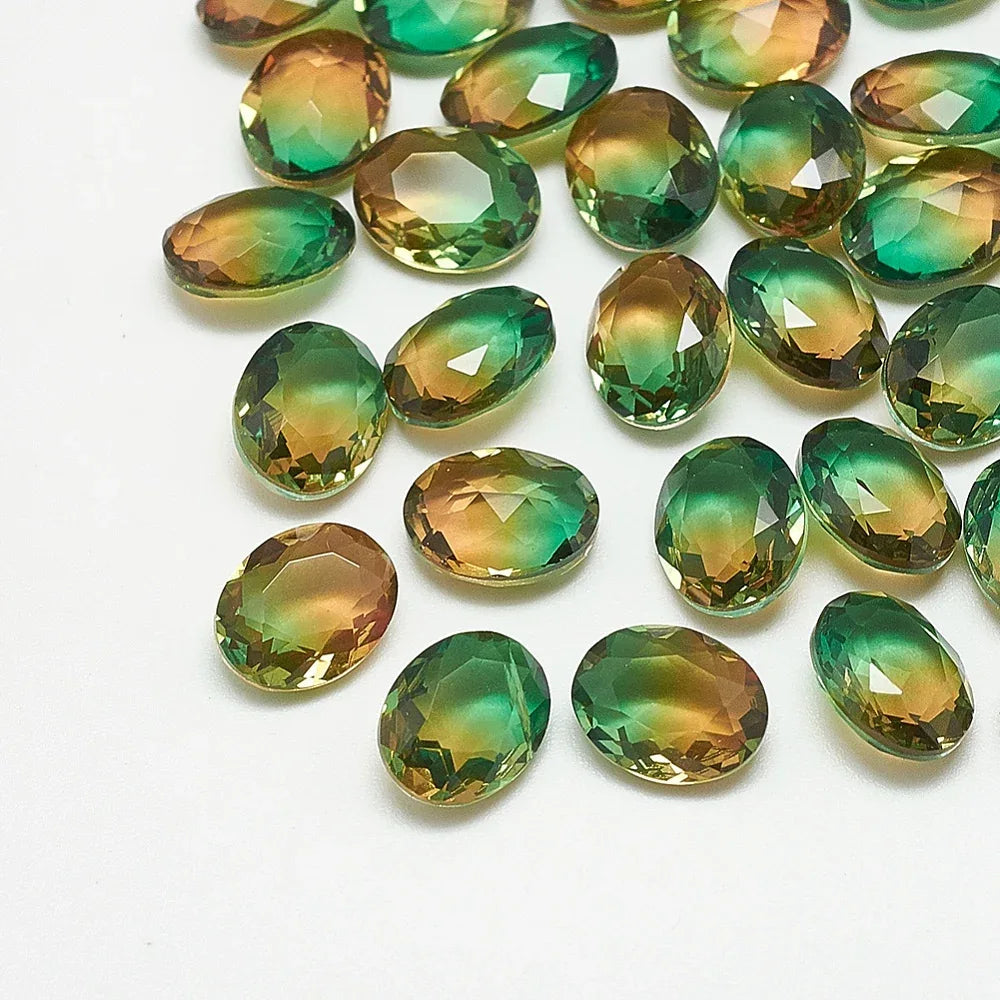 Kinesisk Strass - Oval Light Topaz/Green 8x10mm 1 styck Hilmas Pyssel