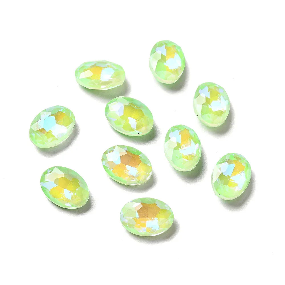 Kinesisk Strass - Oval Peridot Shine 14x10mm 1 styck Hilmas Pyssel