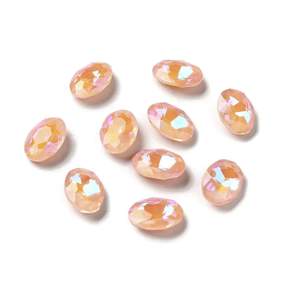 Kinesisk strass - Oval Light Peach Shine 18x13mm 1 styck Hilmas Pyssel