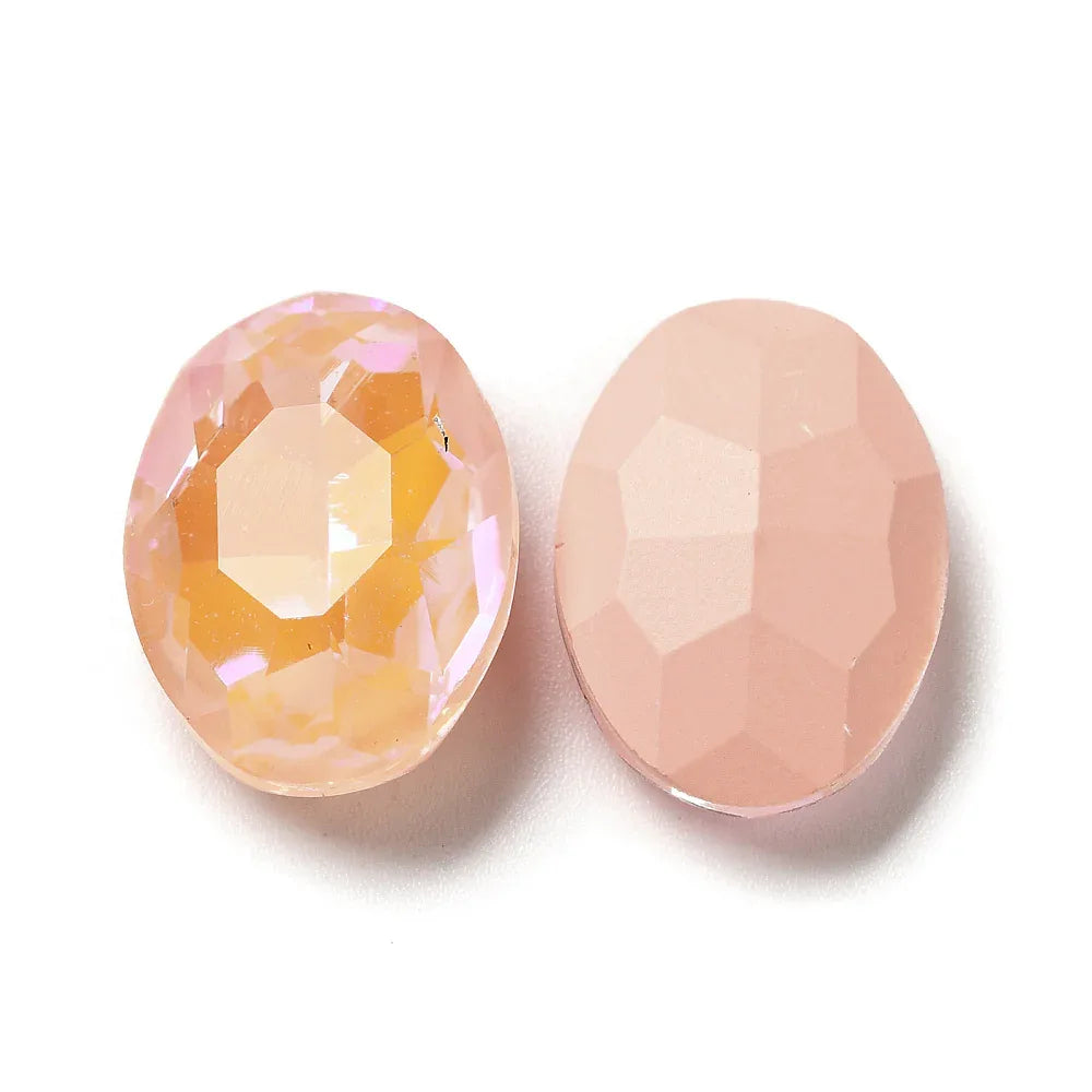 Kinesisk strass - Oval Light Peach Shine 18x13mm 1 styck Hilmas Pyssel