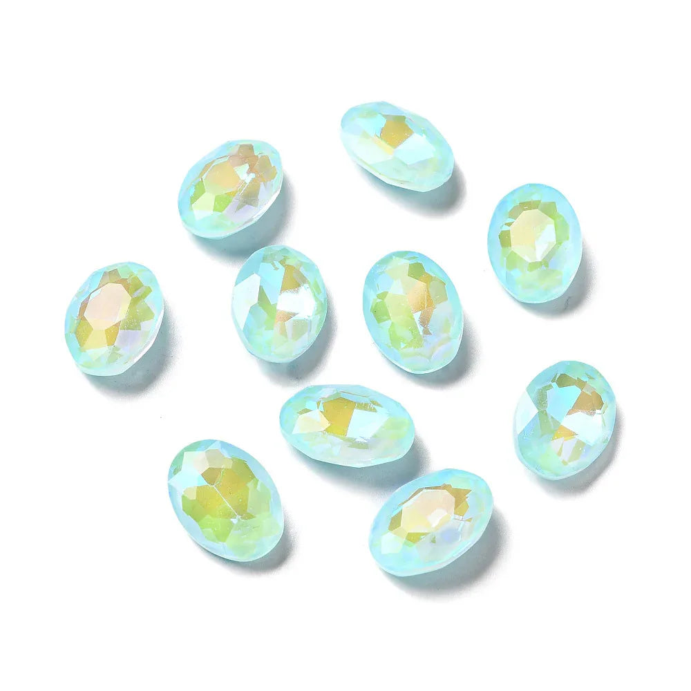 Kinesisk strass - Oval Aquamarine Shine 18x13mm 1 styck Hilmas Pyssel
