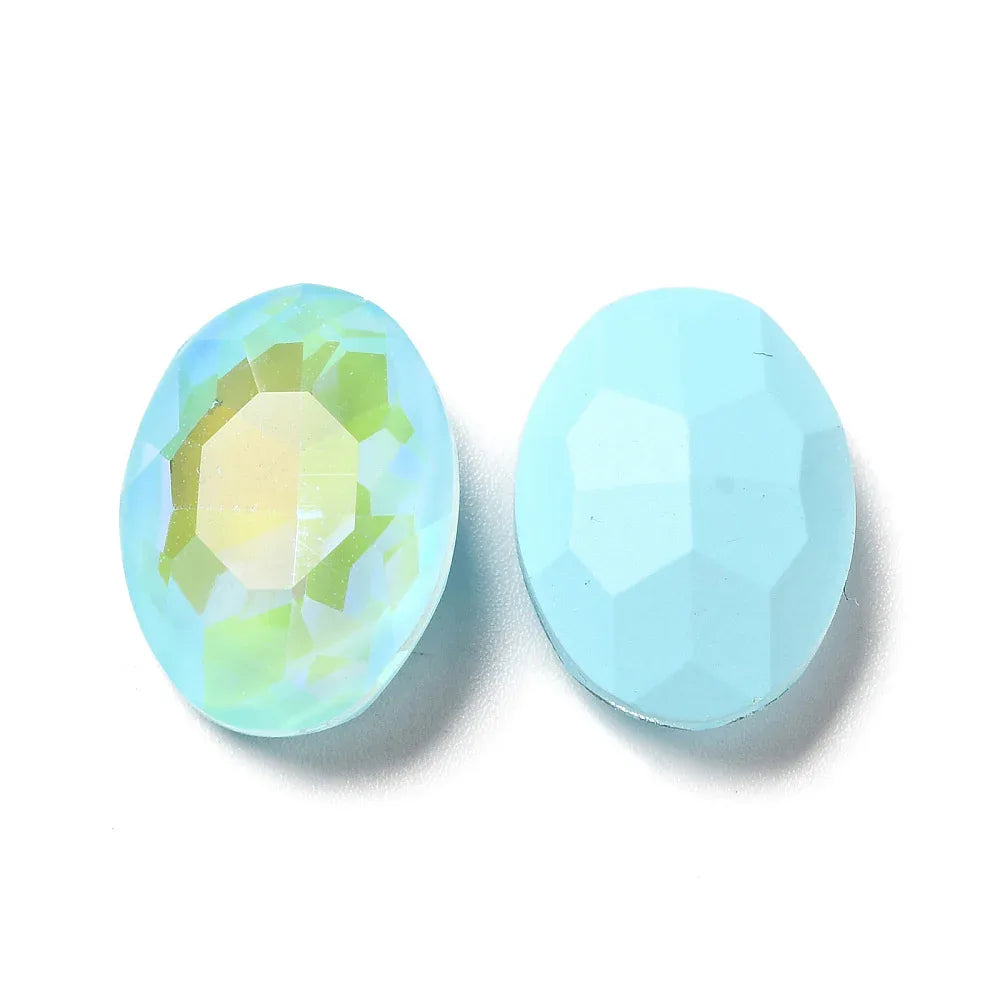 Kinesisk strass - Oval Aquamarine Shine 18x13mm 1 styck Hilmas Pyssel