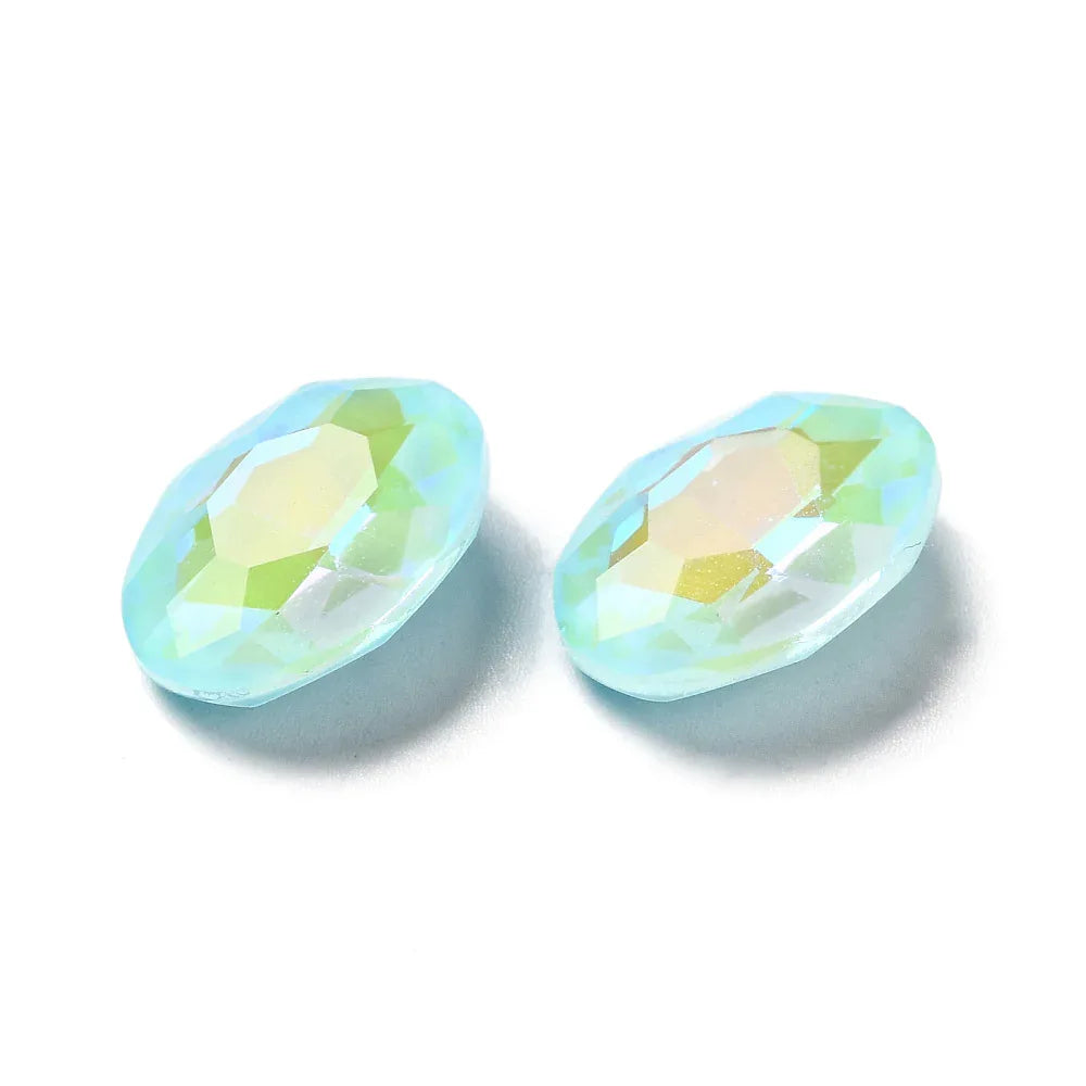 Kinesisk strass - Oval Aquamarine Shine 18x13mm 1 styck Hilmas Pyssel