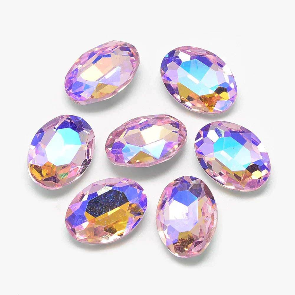 Kinesisk strass - Oval Pearl Pink Shimmer 18x13mm 1 styck Hilmas Pyssel