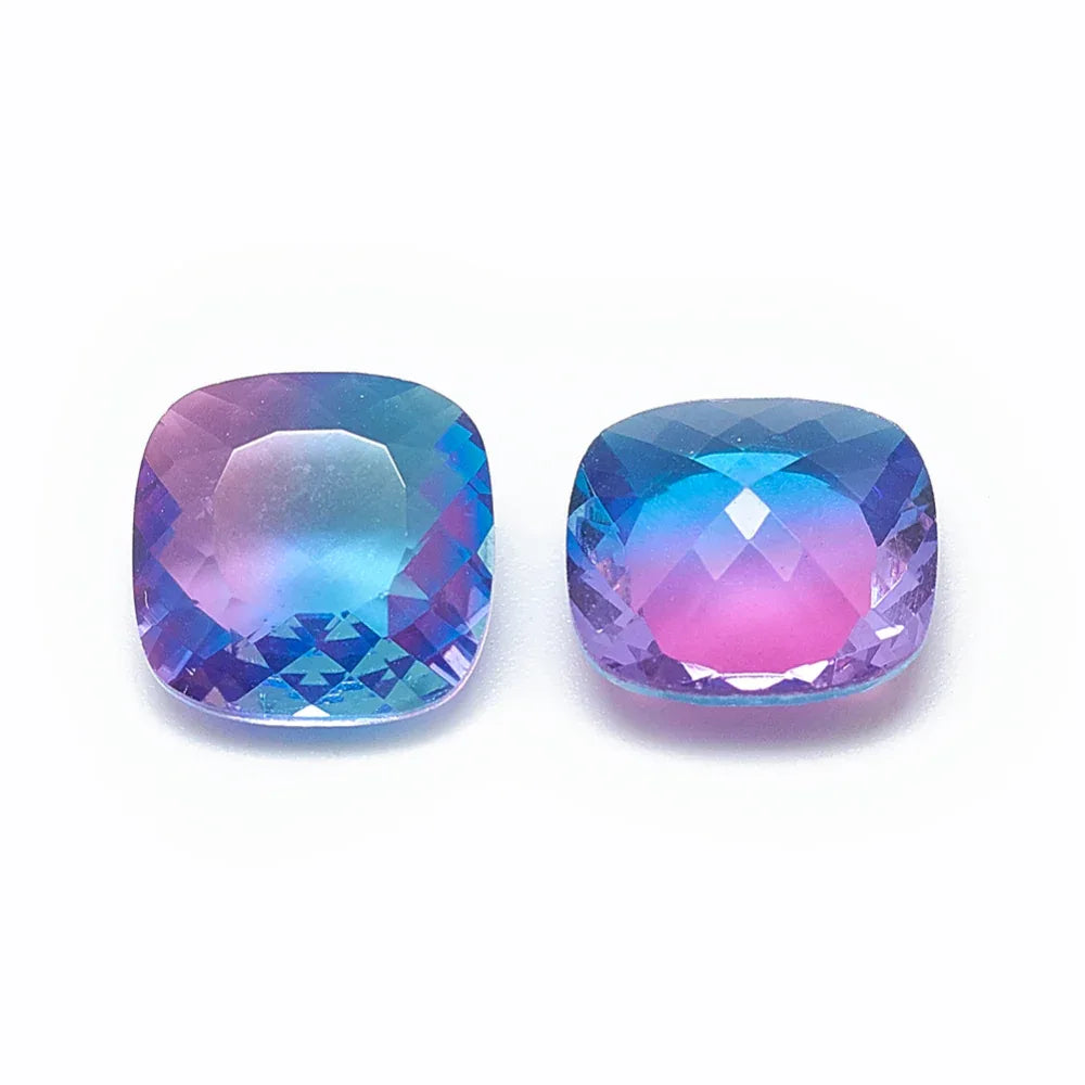Kinesisk Strass - Cushion Square Sapphire/Fuchsia 12mm 1 styck Hilmas Pyssel