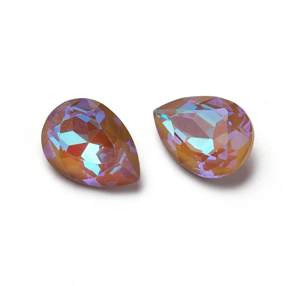 Kinesisk strass - Teardrop Mocha Shine 14x10mm 1styck Hilmas Pyssel