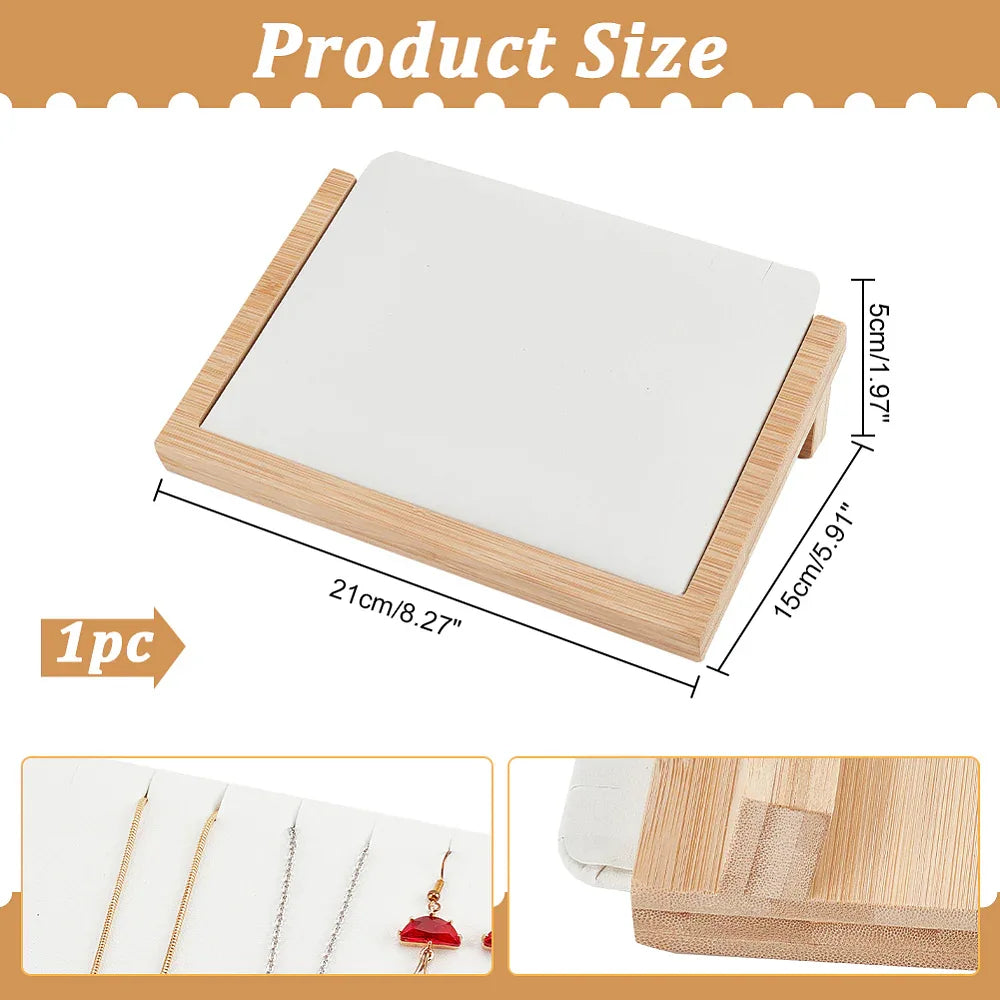 Halsbands Display - Bambu och konstläder 1 styck Hilmas Pyssel