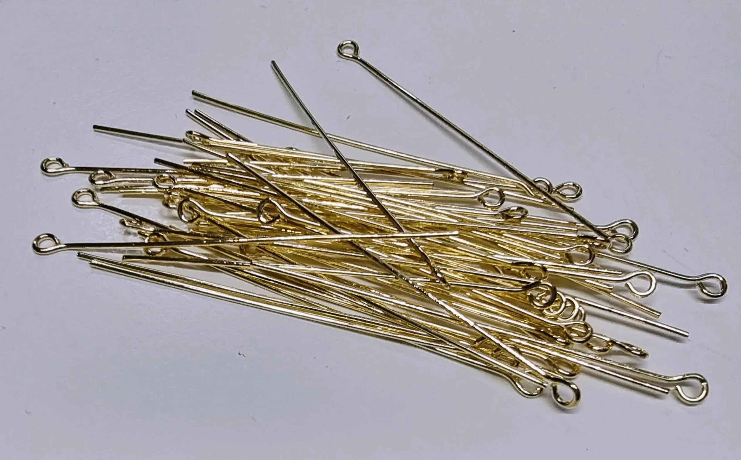 Öglepinnar Guldfärgade - 50mm, 50-pack Grekisk Metall