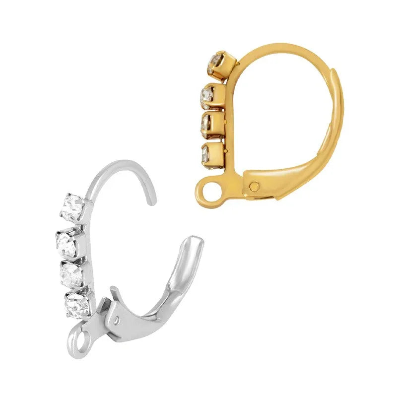 Örkrok brisyr Rostfrittstål - 18K guldpläterade Mindre med strass, 2-pack Grekisk Metall