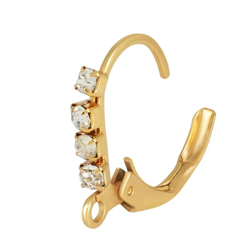 Örkrok brisyr Rostfrittstål - 18K guldpläterade Mindre med strass, 2-pack Grekisk Metall