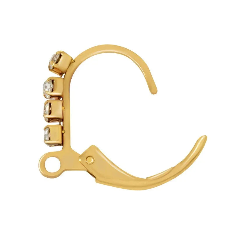 Örkrok brisyr Rostfrittstål - 18K guldpläterade Mindre med strass, 2-pack Grekisk Metall