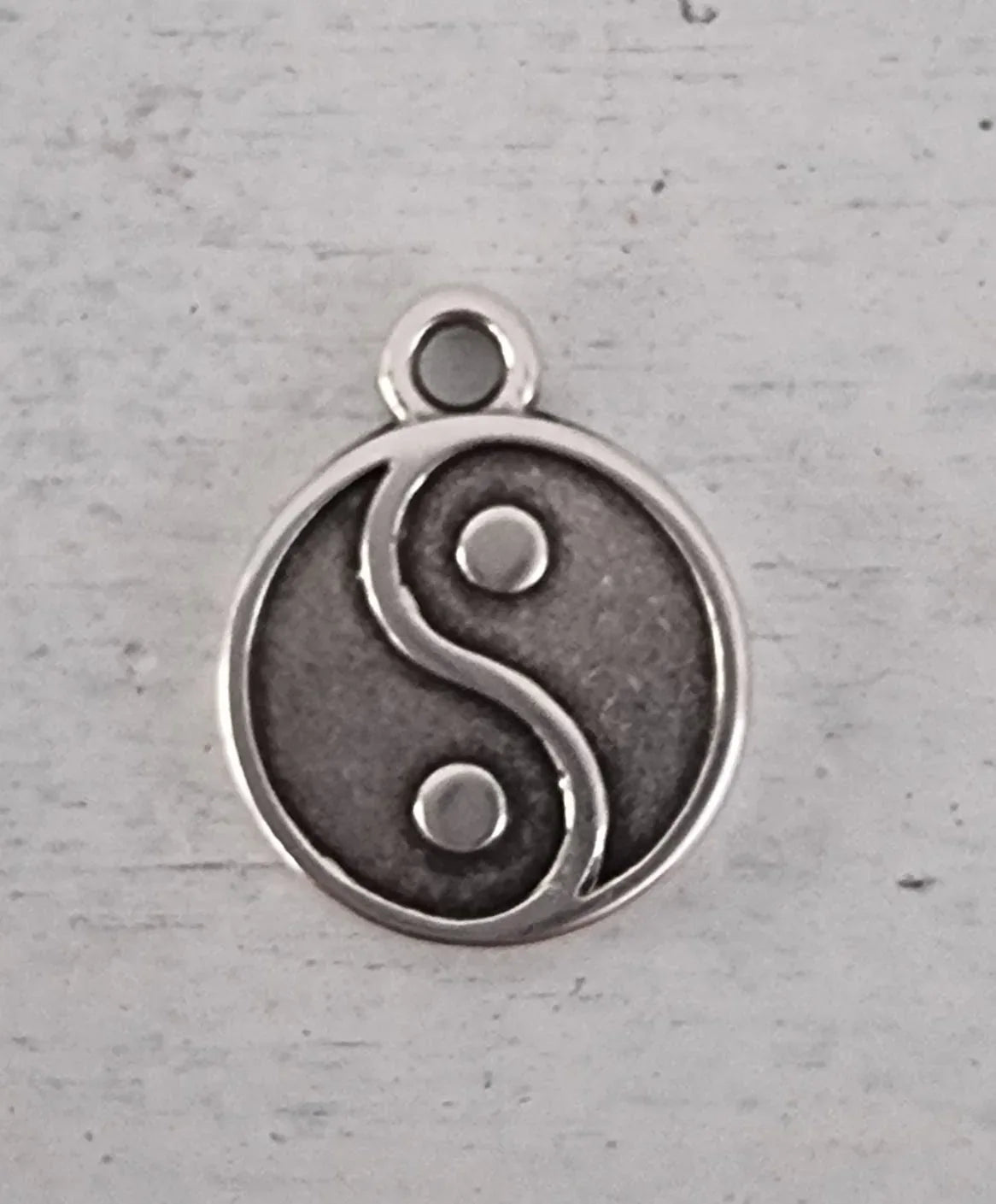 Berlock Silverpläterad - Yin & Yang 15mm 1 styck Grekisk Metall